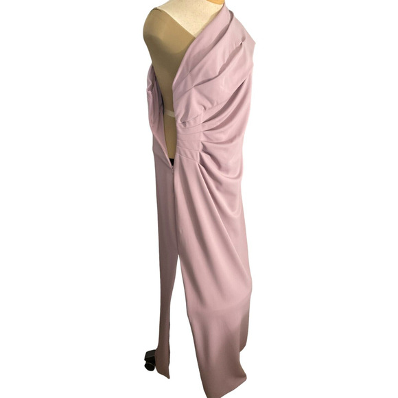 DB Studio Womens 16 Pink Mauve Draped Gown Formal Evening Dress Off the Shoulder - Picture 11 of 11